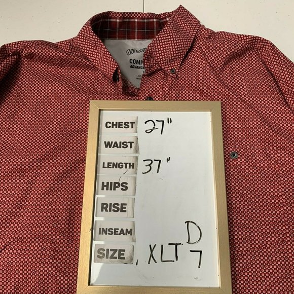 Wrangler 20X Competition Advanced Comfort‎ Long Sleeve XL Tall Plaid Red Western - Picture 12 of 12